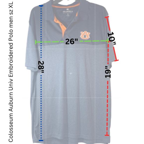 Colosseum Auburn Univ Embroidered Polo men sz XL - Picture 2 of 7